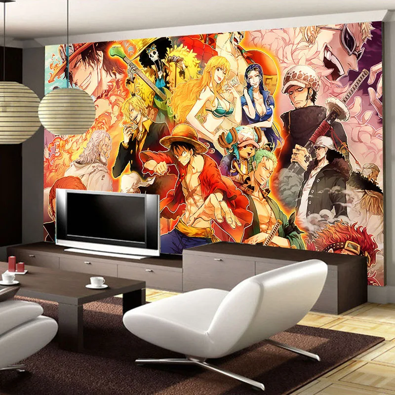 Japanese anime 3D wallpaper One Piece Wall Mural Cartoon Wallpaper for walls photo wallpaper Kids Bedroom TV backdrop Room Decor