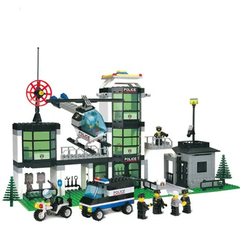 Enlighten 110 City Series Police Weapons Command Centre Motorcycle Helicopter Building Blocks Sets Compatible With Legoe Lepin