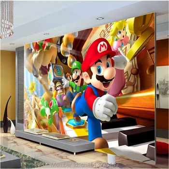 Custom Large Photo wallpaper Super Mario Wall Mural Classic Games Wallpaper Room Decor wall Art Bedroom Hallway background wall