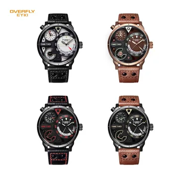 EYKI Brand Men's Military Sport Watches Men Genuine Leather Watches Waterproof Hour Date Quartz Wristwatch Clock montre homme