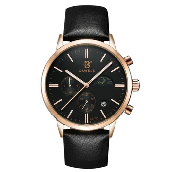 Tevise Quartz Watches Men Military Sport Luminous Wristwatch Chronograph Leather Watch relogio masculino Rose Gold Business Gift