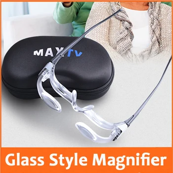 2.1X Goggle Glass Style Reading Repair Magnifier Loupe Magnifying Glass for Old Man Watching TV Reading Newspaper