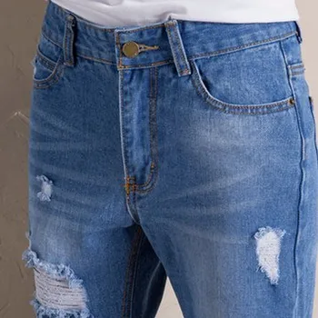 Low Waist Harem Burr Holes Jeans Women Plus Size S~XL 2017 Spring Summer New Fashion Casual Loose Pleated Female Denim Jeans