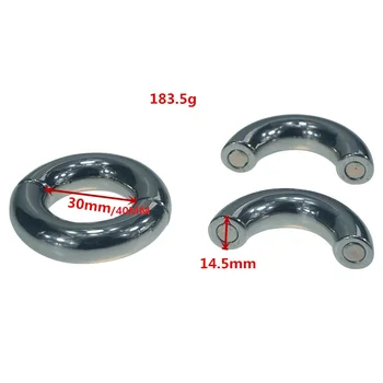 Dia 30/33/40/50 mm Heavy Duty Magnetic Stainless steel Ball Scrotum Stretcher metal Cock Ring Big Men Delay ejaculation Sex Toy