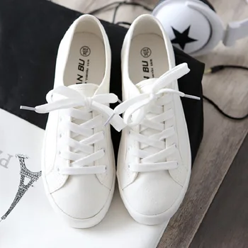 Classic Women Flats Solid White Casual Shoes Ladies Canvas Shoes Female Flat Trainers Fashion Basket Femme Size 35-44