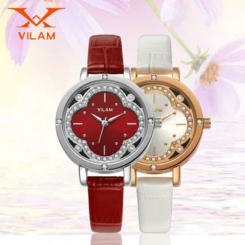 Women watches 2016 VILAM oval Quartz-Watch Flowers Diamond Crystal quartz wristwatches watchbands gift box Designer Watch V1013L