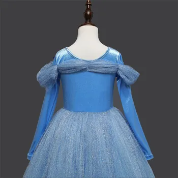 Spring Kids Girl Princess Dress Sequined Butterfly Decoration Birthday Party Cosplay Costume Children Long Sleeve Lace Clothing