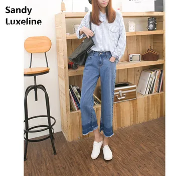 Boyfriend Jeans For Women 2017 Calf Length Trousers Casual Loose Vintage Denim Flare Pants Plus Size Woman Jeans 006