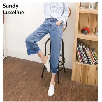 Boyfriend Jeans For Women 2017 Calf Length Trousers Casual Loose Vintage Denim Flare Pants Plus Size Woman Jeans 006