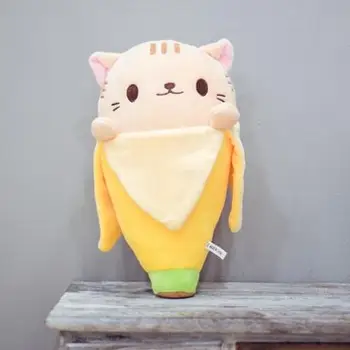 35cm/50cm Creative Hidden in bananas miraculous kitten Banana pillow cloth doll cat plush doll big pillow 1pc