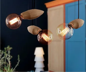 Wood Light For Dining Room Bedroom Fish Swim Home Lamp Fixture Design Lighting Light Decoration Creativity Chandelier