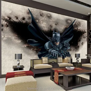 3D Amazing Batman Wall Mural Custom Large Photo wallpaper Super Hero Room Decor wall Art Bedroom Children's room background wal