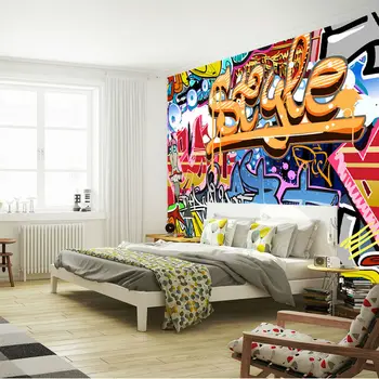 Graffiti Boys Urban Art Photo Wallpaper Popular Wallpaper Custom Wall Mural Boys Kids Bedroom Room decor Home Decoration PICTURE