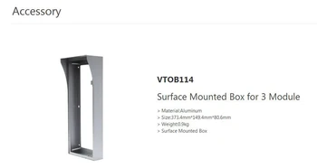 DAHUA Surface Mounted Box for 3 Module Without Logo VTOB114