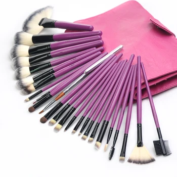 MSQ Make Up Brushes Set 24pcs Pro Foundation Makeup Brush Kit Synthetic Hair Wood Handle Cosmetic PU Leather Case