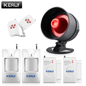 Wireless KERUI Home Siren Alarm For House Security Alarm System Kit Easiest Control with Motion Detector