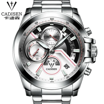 CADISEN New Listing multifution Big dial business mens watches top brand luxury calendar window case luminous digital watch men