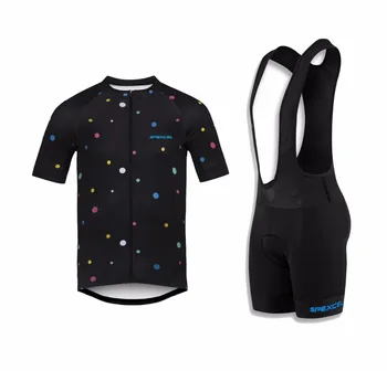 2017 Cool design short sleeve cycling jerseys and bib shorts tight race fit jersey and 4D gel pad bibs set kit