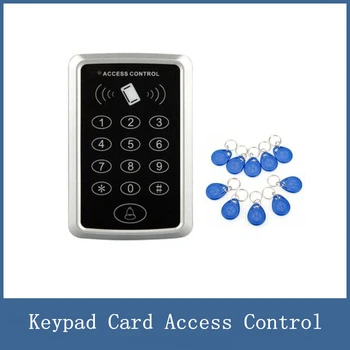 RFID Proximity Card Access Control System RFID/EM Keypad Card Access Control Door Opener + 10pc RFID tags key fob KeyChain