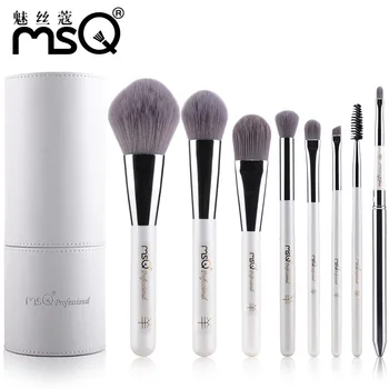MSQ New 8pcs Pro Makeup Brushes Set Soft Synthetic Hair Foundation Powder Eyeshadow Make Up Brush Kit With PU Leather Cylinder