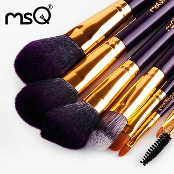 MSQ New 8pcs Pro Makeup Brushes Set Soft Synthetic Hair Foundation Powder Eyeshadow Make Up Brush Kit With PU Leather Cylinder