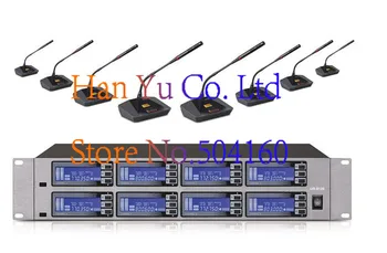 Professional 8 Channel UHF Wireless Conference Microphone System - Conference Speakerphone System