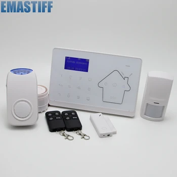 GSM IOS Android APP Touch Screen Keypad+LCD display 10 Wireless Zone GSM PSTN Home Security French Voice Alarm System