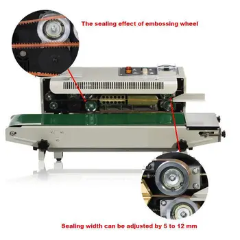 Plastic Bag Soild Ink Continuous Band Sealer, Automatic film sealing machine, Sealing Machine
