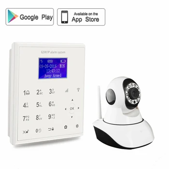433mhz Wireless SIM card GPRS 2.4G wifi GSM alarm system home security Android/IOS APP control with Yoosee IP WIFI camera