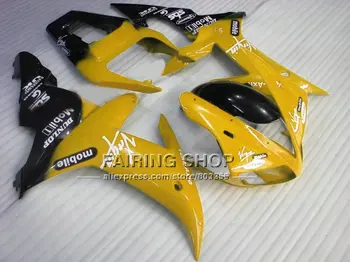 Mobile yellow body parts for YAMAHA YZF R1 2002 2003 +custom mold fairings yzf r1 02 03 YZF1000 02 03 fairing kit