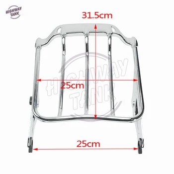 Chrome Motorcycle Air Wing Detachables Two-Up Luggage Rack case for Harley Street Glide Road King 2009-2017
