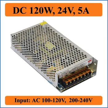 120W 24V 5A Switching Power Supply AC 100~240V to Dual DC output 24V Converter Voltage Transformer for LED Strip light Driver