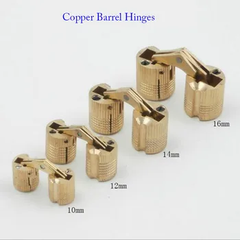 4PCS 8mm Copper Barrel Hinges Cylindrical Hidden Cabinet Concealed Invisible Brass Hinges Mount Furniture Hardware