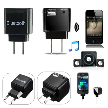 EU/US/AU Plug Universal Wireless Car Bluetooth Receiver Adapter 3.5MM AUX Audio Stereo Music Receiver Bluetooth Audio Adapter