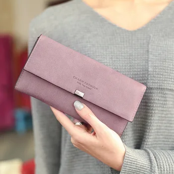 Women Long Wallets Letter Standard Hasp Money Purse Fashion Style Card Holder Synthetic Leather Clutch Bag Female