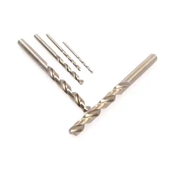 5 PCS stainless steel M35 cobalt drill set metal handle straight handle with drill High speed steel all grinding twist drill