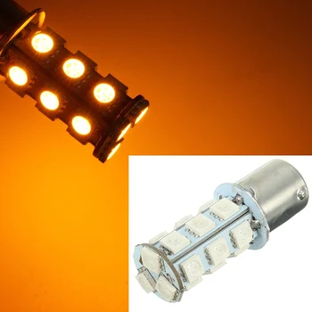 18 SMD 5050 LED Bulb Turn Signal/Brake/Reverse/Parking Light Yellow 150 Degrees BAU15s/1056/7507/PY21W Auto Led Bulb 12V