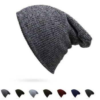 Unisex Winter Hats for Women Men Solid Color Knitted Hats Cotton Brief Style Cap Beanie Balaclava Thicken Fashion 7 Colors Caps
