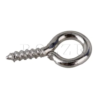 BQLZR 1000 x Small Mini Eye Hooks 0.3# Eyelet Screws Silver Iron Jewelry Findings