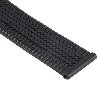 Black Silicone Rubber Watch Strap Band With 2 Spring Bars For Business Sport Watches
