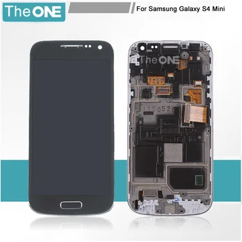Free DHL Lcd For Samsung Galaxy s4 mini i9190 i9195 Lcd display touch screen digitizer Bezel Frame Assembly replacement part