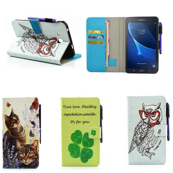 Flip Stand Case for Samsung Galaxy Tab A 7.0 A6 7inch T280 T285 T280N T285C Luxury Painting PU Leather Card Slot Wallet Cover