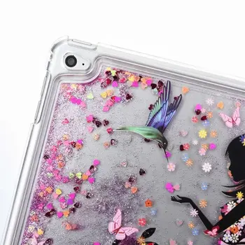 Bling Dynimic Liquid Glitter Love Heart Cute Girl Butterfly Quicksand Case For iPad Mini 4 Crystal Hard PC Tablet Cover Coque