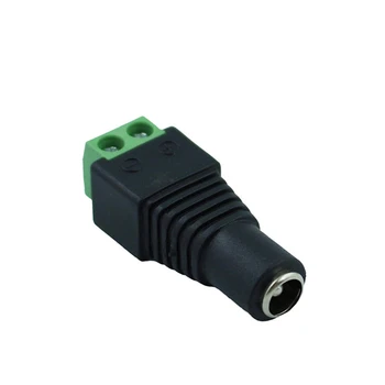 100PCS 2.1x5.5mm Female DC Power Jack Adapter Plug Cable Connector for CCTV CAMERA