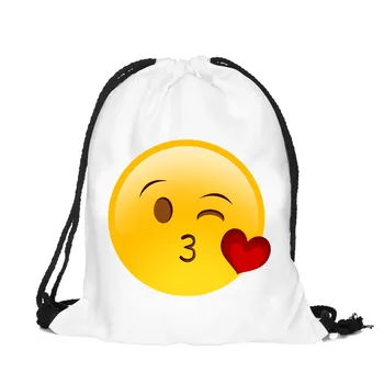 2016 new fashion Women Emoji Backpack 3D printing travel softback College Student Girls Casual Bag Mochila Feminina Sack Bag