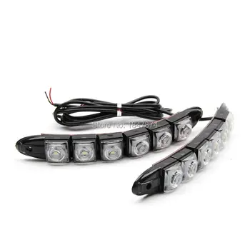 1Pair High Power LED Gluttony snake Daytime Running lights 6smd DRL Waterproof Car Auto Decorative Flexible LED Strip Fog lamps