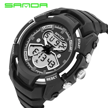 Fashion Style SANDA Mens Watch Top Brand Luxury Rubber Quartz-watch Chronograph Luminous Sport Men Wrist Watch Reloj Hombre