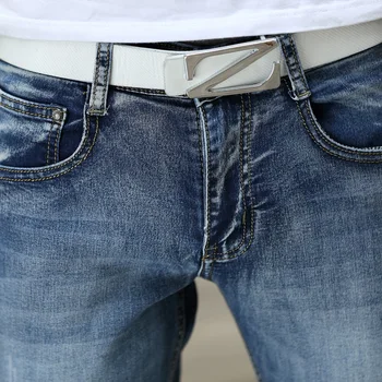 Cotton Jeans Stripe Pockets Straight Modern Mid Medium 2017 Casual Jeans Men, Seasons Paragraph Men's Jeans Men