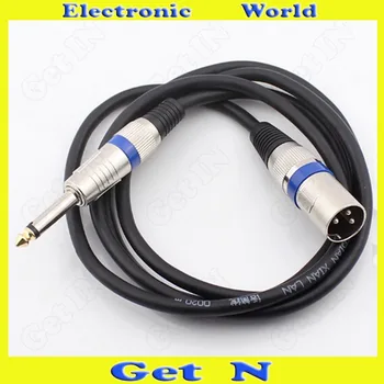 3pcs-20pcs 1.5Meter 6.35/6.5 2-Pin/Pole Cannon Connector Wire Cord Cable for Microphone XLR Cord 6.35/6.5 Male--Cannon Male