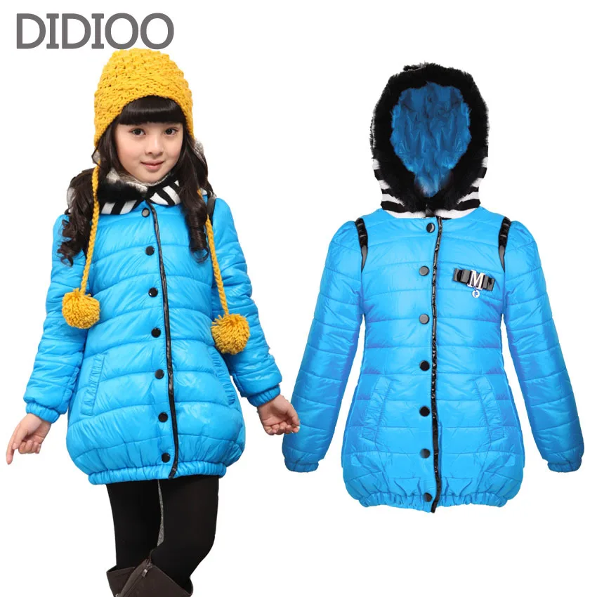 Children winter coats for girls overcoat child parka warm outwear for kids clothes thicken girl cotton-padded jacket 4-12 years